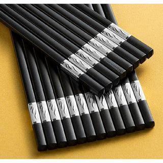 Elegant Chopsticks - Black and Gold / Silver