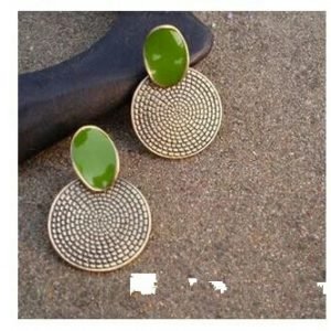 Vintage Green Round earrings