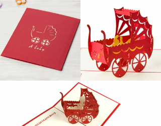 Baby Carriage 3D Card