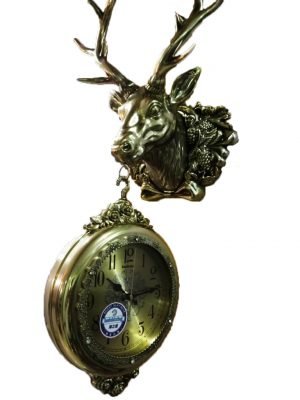 Metallic Reindeer clock