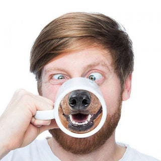 dog face mug with beard