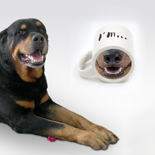 dog face mug with dog