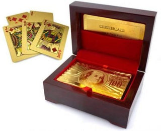 wooden box playing cards
