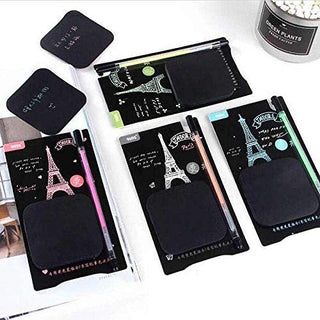 Black sticky Notes With Pen - quirky office stationery
